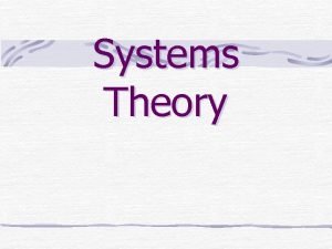 Systems theory