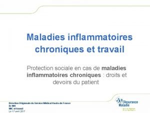 Maladies inflammatoires chroniques et travail Protection sociale en