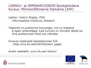 Mitmemõõtmeline statistika Mitmemõõtmeline statistika