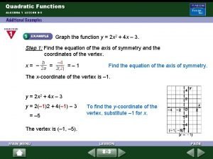 8-3 graphing quadratic functions