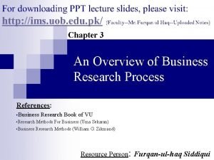 What is business research process
