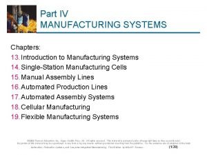 Introduction to manufacturing systems