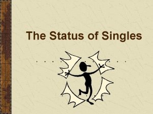 The Status of Singles Reasons for Single Living