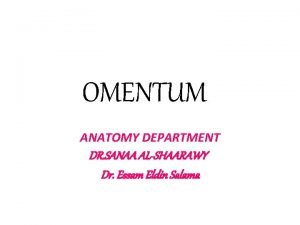 Greater and lesser omentum Greater and lesser omentum