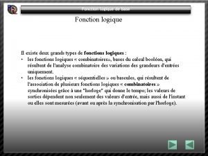 Logigramme fonction logique