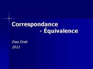 Correspondance quivalence Ewa Drab 2011 Mots n n