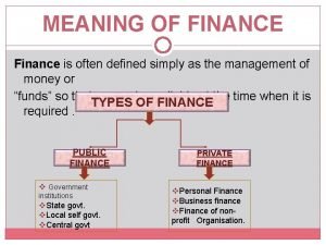 Finance function meaning