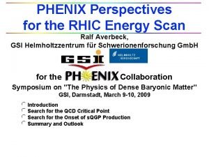 PHENIX Perspectives for the RHIC Energy Scan Ralf
