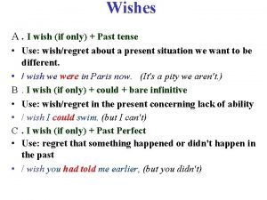 I wish + tense