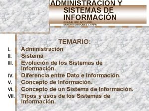 ADMINISTRACIN Y SISTEMAS DE INFORMACIN GUADALUPE SOTO PIRI