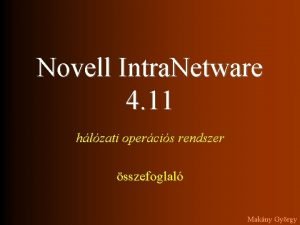Novell Intra Netware 4 11 hlzati opercis rendszer