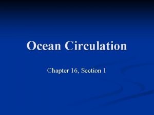 Ocean Circulation Chapter 16 Section 1 Surface Currents