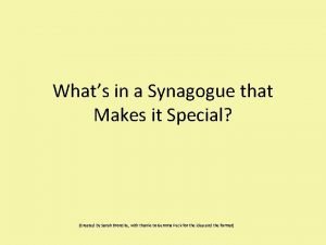 Whats a synagogue