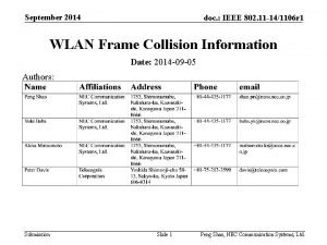 September 2014 doc IEEE 802 11 141106 r