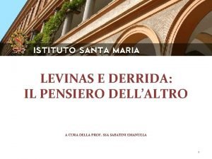 LEVINAS E DERRIDA IL PENSIERO DELLALTRO A CURA