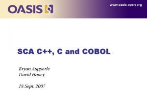 www oasisopen org SCA C C and COBOL