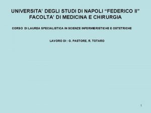 UNIVERSITA DEGLI STUDI DI NAPOLI FEDERICO II FACOLTA