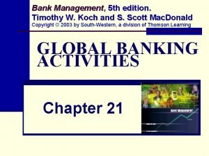 Bank Management Management 5 th edition Timothy W