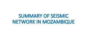 Mozambique seismic