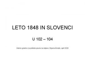 Leto 1848 in slovenci