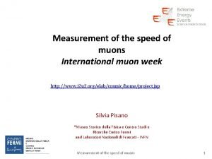 Measurement of the speed of muons International muon