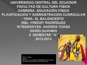 UNIVERSIDAD CENTRAL DEL ECUADOR FACULTAD DE CULTURA FSICA
