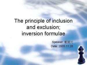 Inclusion exclusion principle