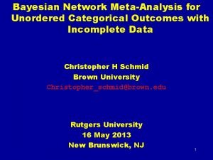 Bayesian Network MetaAnalysis for Unordered Categorical Outcomes with