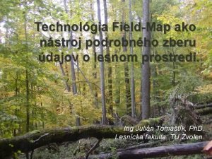 Technolgia FieldMap ako nstroj podrobnho zberu dajov o