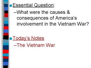 What were the causes and effects of the vietnam war
