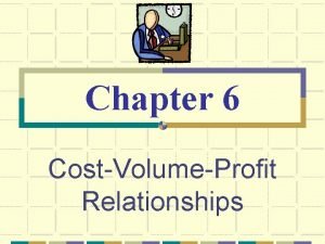 Chapter 6 CostVolumeProfit Relationships The Basics of CostVolume