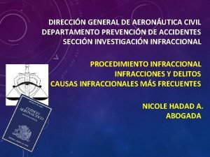 DIRECCIN GENERAL DE AERONUTICA CIVIL DEPARTAMENTO PREVENCIN DE