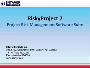 Risky Project 7 Project Risk Management Software Suite