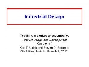 Industrial Design Teaching materials to accompany Product Design