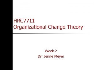 HRC 7711 Organizational Change Theory Week 2 Dr