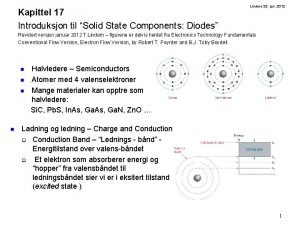 Kapittel 17 Introduksjon til Solid State Components Diodes