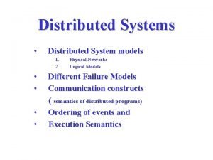 Distributed system models
