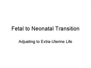 Fetal to Neonatal Transition Adjusting to ExtraUterine Life