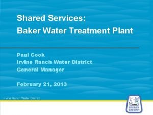 Baker water treatment plant