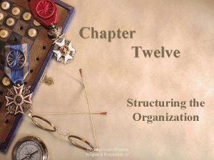 Chapter Twelve Structuring the Organization Thomson SouthWestern Wagner