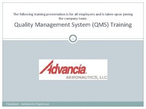 The following training presentation is for all employees