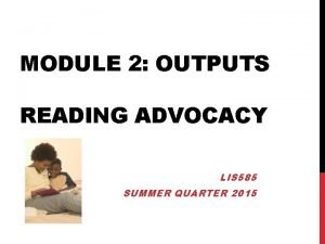 Reading advocacy ideas