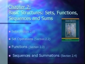 Chapter 2 Basic Structures Sets Functions Sequences and