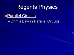 Physics regents circuit questions Physics regents circuit questions