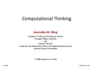 Jeannette m. wing