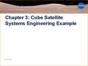 National Aeronautics and Space Administration Chapter 3 Cube