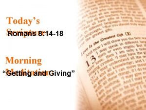 Todays Scripture Romans 8 14 18 Morning Meditation