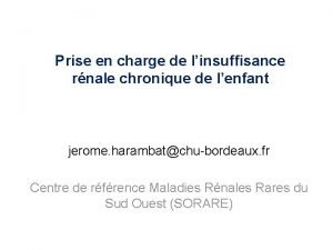 Prise en charge de linsuffisance rnale chronique de