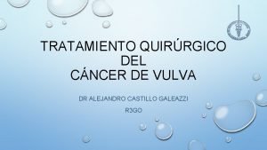 TRATAMIENTO QUIRRGICO DEL CNCER DE VULVA DR ALEJANDRO