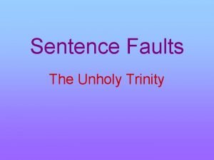 Types of sentence faults
